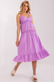 Flared Summer Dress with Ruffle and Adjustable Straps