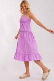 Flared Summer Dress with Ruffle and Adjustable Straps