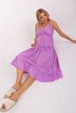 Flared Summer Dress with Ruffle and Adjustable Straps