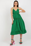 Flared Summer Dress with Ruffled Hem and Adjustable Straps