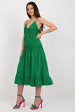 Flared Summer Dress with Ruffled Hem and Adjustable Straps