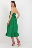 Flared Summer Dress with Ruffled Hem and Adjustable Straps