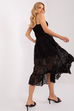 Lace Dress with Sweetheart Neckline and Frill Detail