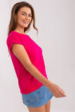 Short Sleeve Blouse with Heart-Shaped Mesh Insert