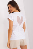 Short Sleeve Blouse with Heart-Shaped Mesh Insert