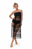 Boho Style Black Lace Beach Pareo Tunic with Tassels