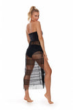 Boho Style Black Lace Beach Pareo Tunic with Tassels