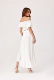 Asymmetrical Blouse and Skirt Set with Ruffles