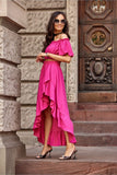 Asymmetrical Blouse and Skirt Set in Soft Fabric