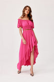 Asymmetrical Blouse and Skirt Set in Soft Fabric