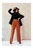 Wide Women's Pants with Decorative Chain Detail