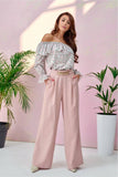 Wide Women's Pants with Decorative Chain Detail