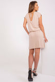Looser Cut Dress with Short Sleeves and Heart Neckline