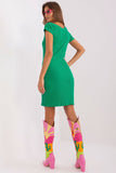 Asymmetrical Pencil Cut Dress with Short Sleeves