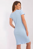 Asymmetrical Pencil Cut Dress with Short Sleeves