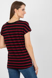 Striped Women's T-Shirt with Heart Neckline and Short Sleeves