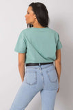 Loose Fit Women's T-Shirt with Decorative Front Inscription