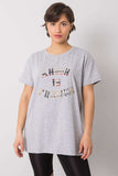 Looser Cut Women's T-Shirt with Decorative Front Inscription