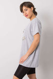 Looser Cut Women's T-Shirt with Decorative Front Inscription