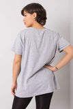 Looser Cut Women's T-Shirt with Decorative Front Inscription