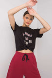 Loose-Fit Women's T-Shirt with Decorative Front Inscription