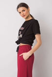 Loose-Fit Women's T-Shirt with Decorative Front Inscription