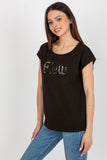 Casual Cut-Out T-Shirt with Short Sleeves and Round Neckline