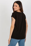 Casual Cut-Out T-Shirt with Short Sleeves and Round Neckline