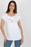 Cut-Out Inscription Women's Casual Short Sleeve T-Shirt