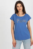 Women's Short Sleeve Cut-Out Inscription T-Shirt