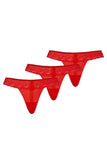Juicy Red Mesh Thong Tripack for Romantic Occasions