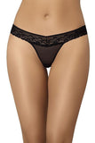 Tri-Pack Sexy Women's Thongs in Black Fine-Weave Mesh