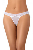 Elegant White Mesh Thongs with Floral Lace Detail