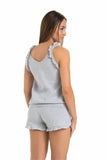 Charming Viscose Frill Trim Sleep Set for Women