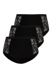 Set of Women's High-Waisted Black Lace Panties