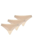 Beige Mesh Thong Trio for Ultimate Comfort and Style