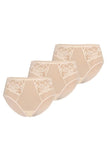 High-Waisted Beige Panties Tri-Pack for Every Woman