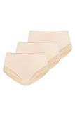 Beige High-Waisted Panties Tri-Pack for Women
