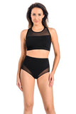 Classic High-Waist Women's Retro Panties in Intense Black
