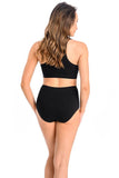 Classic High-Waist Women's Retro Panties in Intense Black