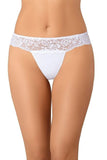 Elegant Lace and Mesh Women's Thongs in White