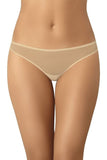 Elegant Beige Mesh Thongs with Cotton Lining for Comfort
