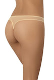 Elegant Beige Mesh Thongs with Cotton Lining for Comfort