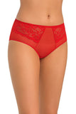 High-Waisted Red Mesh & Lace Women's Panties