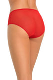 High-Waisted Red Mesh & Lace Women's Panties