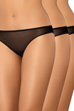 Set of 3 Classic Transparent Women's Panties - Black