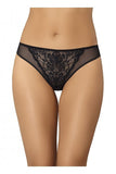 Elegant Black Mesh Lace-Trimmed Classic Panties