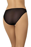 Elegant Black Mesh Lace-Trimmed Classic Panties