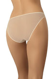 Elegant Flesh-Colored Mesh Panties with Lace Trim
