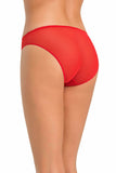 Red Mesh Lace Trim Classic Panties